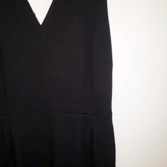 Andrew Marc black dress neon lime lining open back - Picture 7 of 11